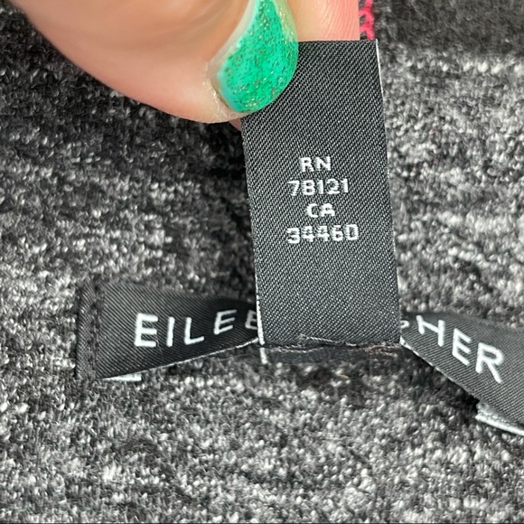 Eileen Fisher Asymmetric Zip Hoodie Size L Gray - Picture 5 of 14